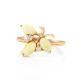 Floral Honey Amber Ring In Gold With Crystals The Verbena, Ring Size: 6 / 16.5, image , picture 3