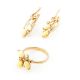 Floral Honey Amber Ring In Gold With Crystals The Verbena, Ring Size: 6 / 16.5, image , picture 6
