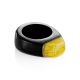 Eco Style Wooden Ring With lemon Amber The Indonesia, Ring Size: 6.5 / 17, image 