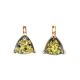 Casual Style Gold Plated Silver Earrings With Green Amber The Etude, image 