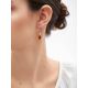 Bold Gold-Plated Drop Earrings With Cognac Amber With Crystals The Nostalgia, image , picture 3