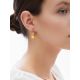 Drop Amber Earrings In Gold-Plated Silver With Crystals The Sambia, image , picture 3