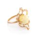 Filigree Amber Ring In Gold-Plated Silver The Daisy, Ring Size: 9.5 / 19.5, image 
