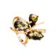 Bold Gold-Plated Ring With Green Amber The Verbena, Ring Size: 11.5 / 21, image 