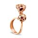 Dangle Amber Ring In Gold-Plated Silver The Geneva, Ring Size: 6.5 / 17, image 