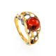Fabulous Amber Ring In Gold-Plated Silver The Turandot, Ring Size: 12 / 21.5, image 
