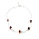 Sterling Silver Necklace With Cherry Amber Beads, image , picture 4
