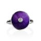 Deep Purple Enamel Ring With Diamond Centerstone The Heritage, Ring Size: 8.5 / 18.5, image , picture 4