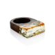 Boho Style Wooden Ring With Amber The Indonesia, Ring Size: 5 / 15.5, image , picture 3