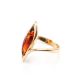 Refined Golden Ring With Cognac Amber, Ring Size: 8 / 18, image , picture 7