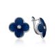 Exquisite Silver Enamel Earrings With Diamonds The Heritage, image 