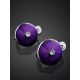 Round Silver Earrings With Enamel And Diamonds The Heritage, image , picture 2