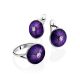 Deep Purple Enamel Ring With Diamond Centerstone The Heritage, Ring Size: 8.5 / 18.5, image , picture 5