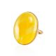 Golden Ring With Luminous Baltic Amber, Ring Size: 8.5 / 18.5, image , picture 3