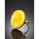Golden Ring With Luminous Baltic Amber, Ring Size: 12 / 21.5, image , picture 2