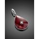 Drop Shaped Silver Enamel Pendant With Diamond Centerpiece The Heritage, image , picture 2