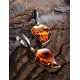 Gold-Plated Handcrafted Dangle Earrings With Cognac Amber The Rialto, image , picture 2