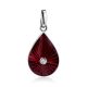 Drop Shaped Silver Enamel Pendant With Diamond Centerpiece The Heritage, image 
