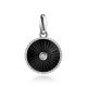 Glossy Round Enamel Pendant With Diamond Centerpiece The Heritage, image 