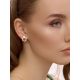 Geometric Gold Plated Stud Earrings With Crystals, image , picture 4