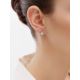 Snowflake Design Golden Earrings With Crystals, image , picture 3