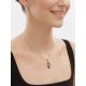 Black Crystal Pendant In Gold Plated Silver The Fame, image , picture 3