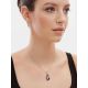 Black Crystal Pendant In Gold Plated Silver The Fame, image , picture 4