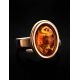 Stylish Cognac Amber In Gold Adjustable Ring The Goji, Ring Size: Adjustable, image , picture 2