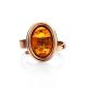 Stylish Cognac Amber In Gold Adjustable Ring The Goji, Ring Size: Adjustable, image , picture 3