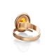 Stylish Cognac Amber In Gold Adjustable Ring The Goji, Ring Size: Adjustable, image , picture 4