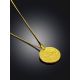 Gilded Silver Necklace With Round Pendant The Liquid, image , picture 2