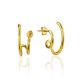Curvy Gold Plated Silver Stud Earrings The ICONIC, image 