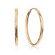 Ribbed Golden Hoop Earrings, image 