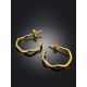 Curvy Design Gold Plated Silver Earrings The Liquid, image , picture 2