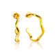 Curvy Design Gold Plated Silver Earrings The Liquid, image 