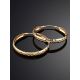 Textured Golden Hoop Earrings, image , picture 2
