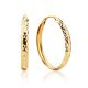 Textured Golden Hoop Earrings, image 