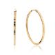 Trendy Ribbed Golden Hoop Earrings, image 