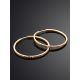 Trendy Ribbed Golden Hoop Earrings, image , picture 2