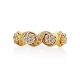 Floral Motif Gold Diamond Ring, Ring Size: 6.5 / 17, image , picture 3