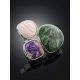 Voluptuous Silver Ring With Natural Stones Bella Terra, Ring Size: 9 / 19, image , picture 2