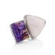 Charming Silver Cocktail Ring With Charoite And Argonite Bella Terra, Ring Size: 6.5 / 17, image 