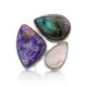 Amazing Silver Cocktail Ring With Multicolor Stones Bella Terra, Ring Size: 9 / 19, image , picture 4