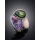 Amazing Silver Cocktail Ring With Multicolor Stones Bella Terra, Ring Size: 9 / 19, image , picture 2