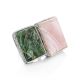Geometric Silver Ring With Aragonite And Seraphinite Bella Terra, Ring Size: 8 / 18, image 