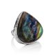 Silver Cocktail Ring With Bright Labradorite Bella Terra, Ring Size: 8 / 18, image 