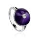 Deep Purple Enamel Ring With Diamond Centerstone The Heritage, Ring Size: 8.5 / 18.5, image 