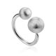 Silver Adjustable Ring With Baubles The Liquid, Ring Size: Adjustable, image 