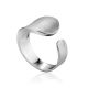 Matt Silver Adjustable Ring The Liquid, Ring Size: Adjustable, image 