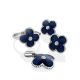 Silver Enamel Stud Earrings With Diamonds The Heritage, image , picture 3